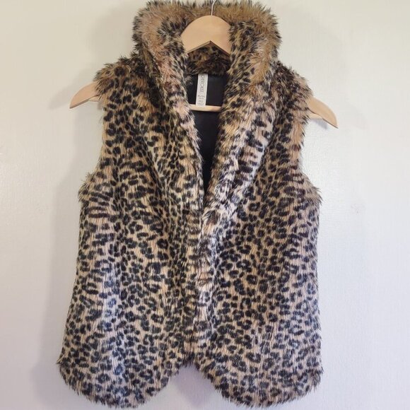 Girl's Animal Print Faux Fur Vest Plush Soft Western Girl XL (16/18) - Picture 3 of 7